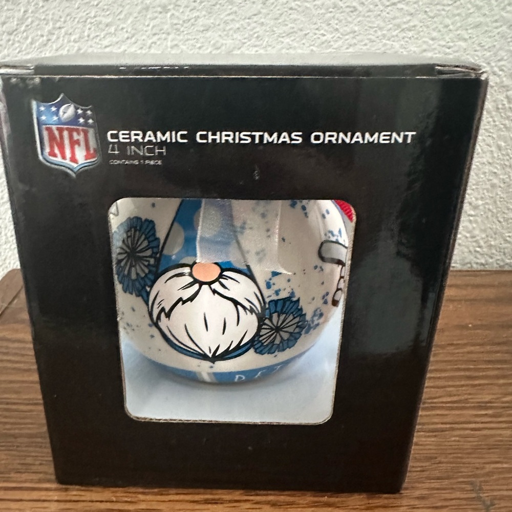 NFL Gnome Ceramic Christmas Ornament : Detroit Lions